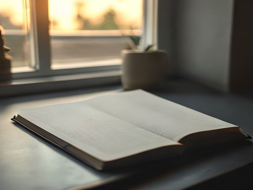 Morgenlys og planering i en notesbog